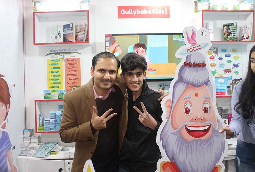 The GullyBaba Kids team with young readers at the launch